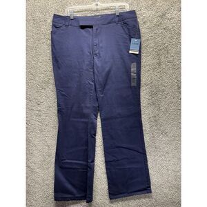 IZOD STRETCH WOMEN'S SIZE 14 BLUE CHINO PANTS‎ POCKETS F'06 Modern English NWT